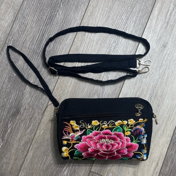 MEXICANA Handbags - 🛍️Embroidered  mini crossbody bag or hand bag. Both side have the zipper pocket